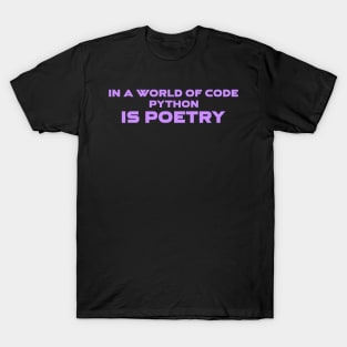 In A World Of Code Python Is Poetry Programming T-Shirt